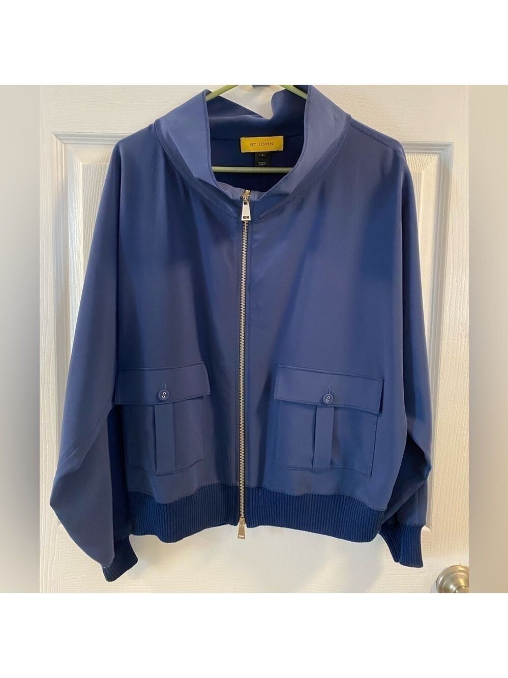St.John cowl neck double zipper jacket